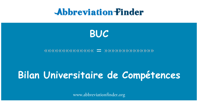 BUC: Білан Universitaire де Compétences