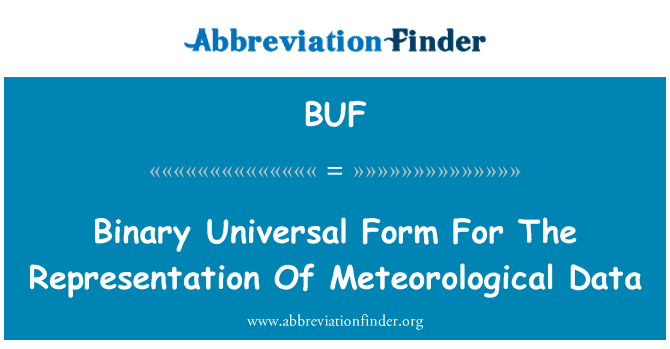 BUF: Binární univerzální formulář pro reprezentaci meteorologické údaje