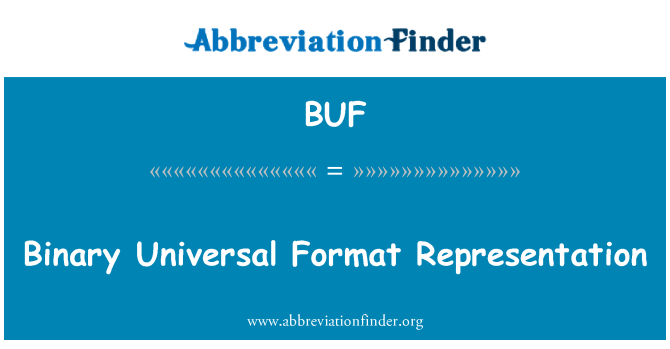 BUF: Univerzální formát binární reprezentace