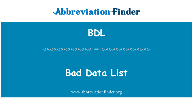 BDL: Hibás adatok listája