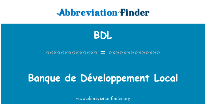 BDL: Banque de Développement lokali