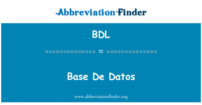 BDL: Base De Datos