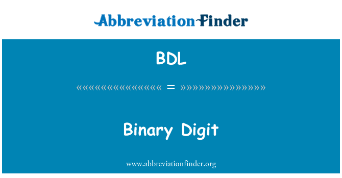 BDL: 二进制数字