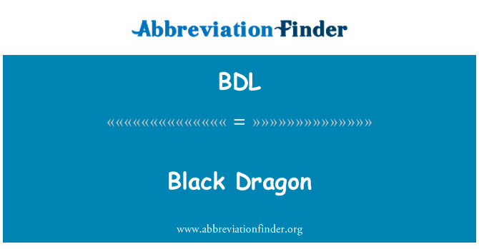 BDL: 黑色的龙