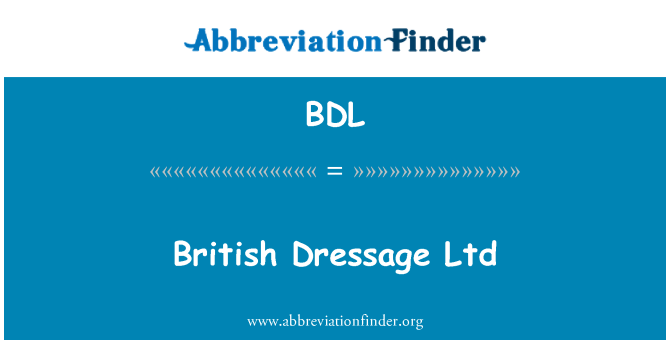 BDL: Britische Dressur Ltd