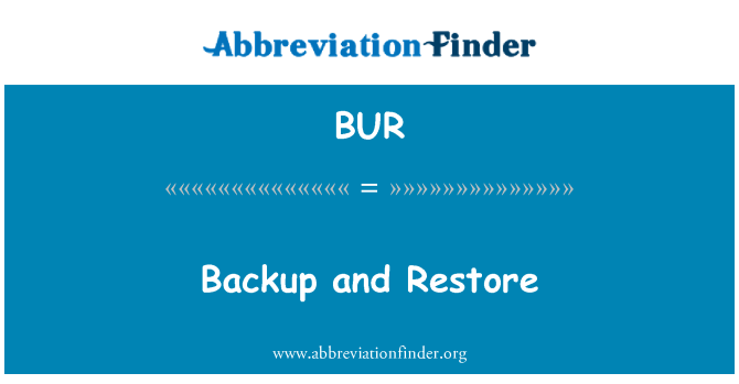 BUR: Backup dan Restore