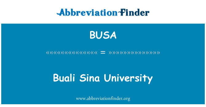 BUSA: Buali Sina University