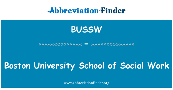 BUSSW: Boston University School of socialinio darbo