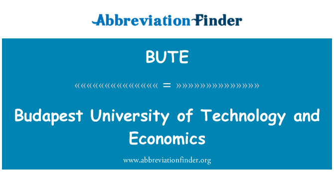 BUTE: Budapeštianska univerzita technológie a ekonómie