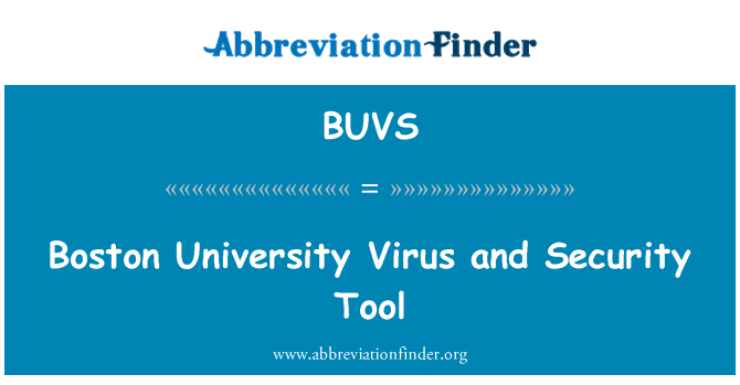 BUVS: बोस्टन विश्वविद्यालय वायरस और सुरक्षा उपकरण