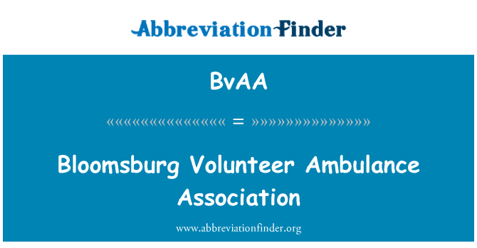 BvAA: Bloomsburg frivillige Ambulance Association
