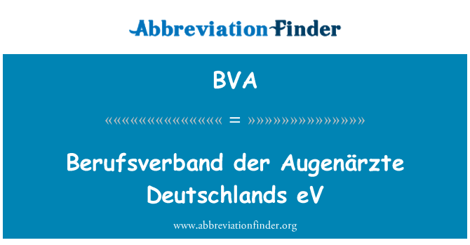 BVA: Berufsverband der Augenärzte Deutschlands eV