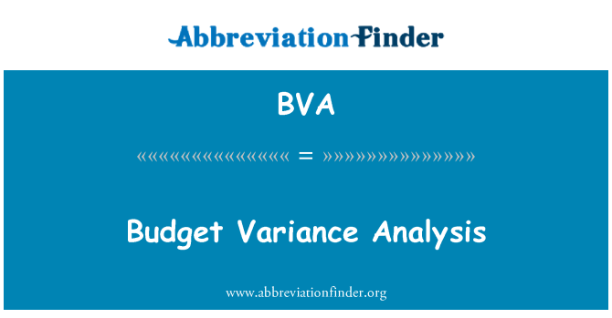 BVA: Budget Variance Analysis