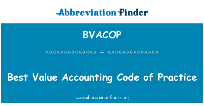 BVACOP: Pi bon valè kontab kòd de Pratique