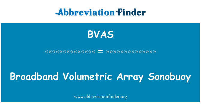 BVAS: Širokopojasni volumetrijski polja Sonobuoy