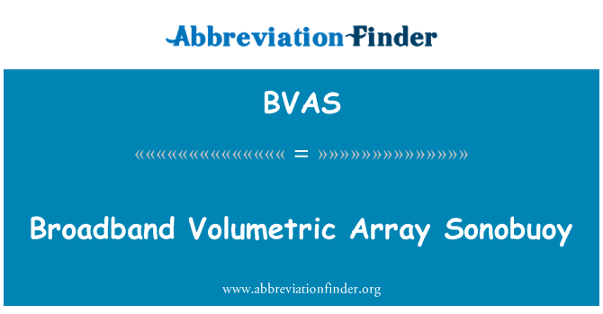 BVAS: Tableau Volumétrique à Sonobuoy