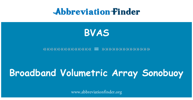 BVAS: Широкосмугового об'ємні масив Sonobuoy