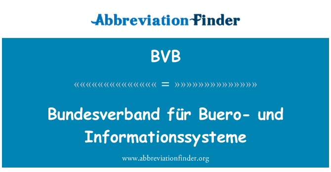 BVB: Bundesverband 위한 Buero und Informationssysteme