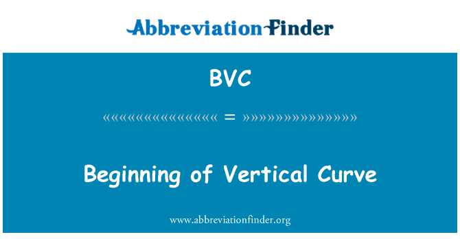 BVC: Beginning of Vertical Curve