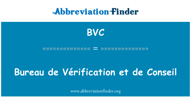 BVC: Biuro de Vérification et de Conseil