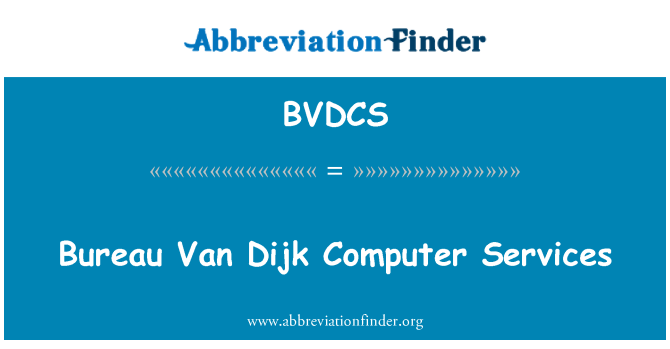 BVDCS: ब्यूरो वान Dijk कंप्यूटर सेवाएं