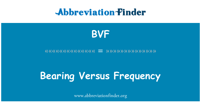 BVF: Rolamento Versus freqüência