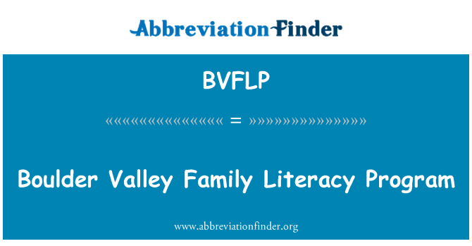 BVFLP: Боулдер Долина сім'ї грамотності програми