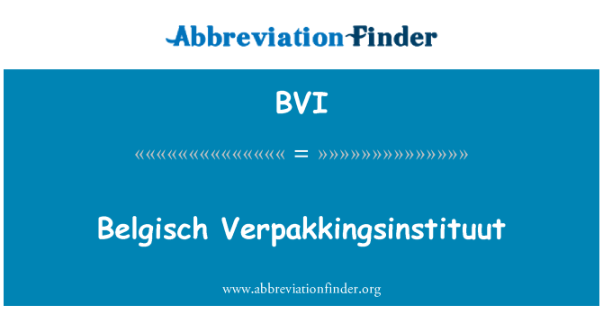 BVI: Chcete Verpakkingsinstituut