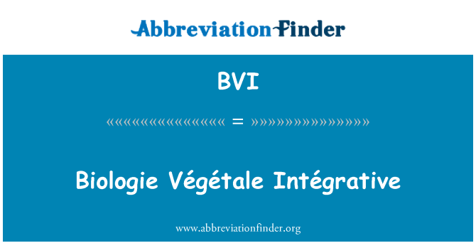 BVI: Végétale Intégrative بيولوجي