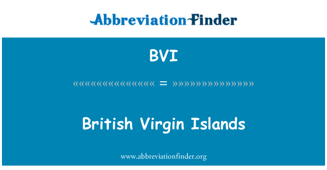 BVI: برطانوی جزائر ورجن