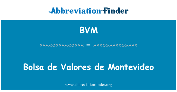 BVM: Bolsa 드 Valores 드 몬테비데오