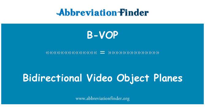 B-VOP: Bidirectional Video Object Planes