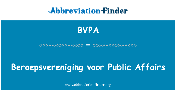 BVPA: Zafè piblik, voor Beroepsvereniging