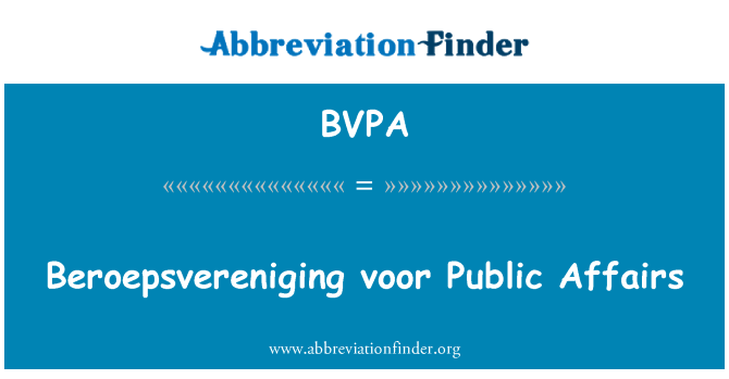 BVPA: Beroepsvereniging voor afers públics