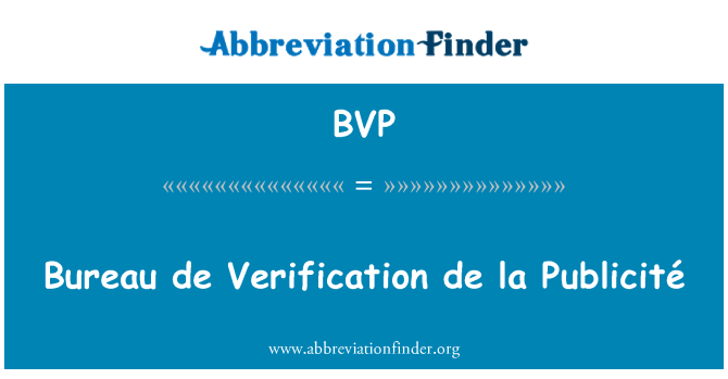 BVP: Biwo pou Verifikasyon de de la Publicité