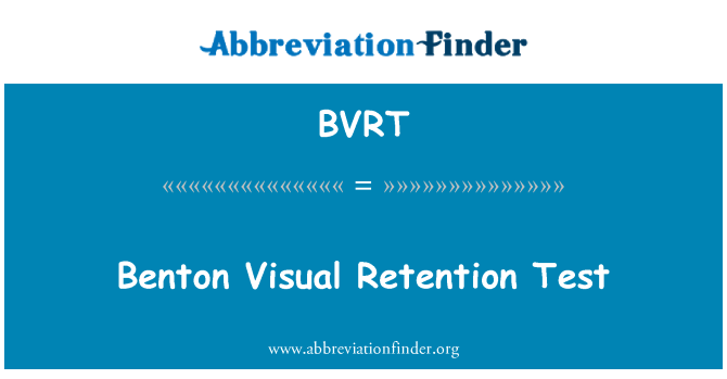 BVRT: Benton vizuální retenční Test