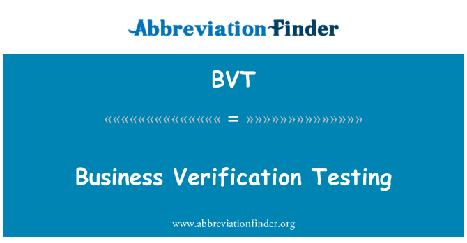 BVT: Testiranje preverjanje poslovnih