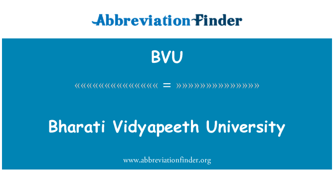 BVU: Bharati Vidyapeeth Universiteit