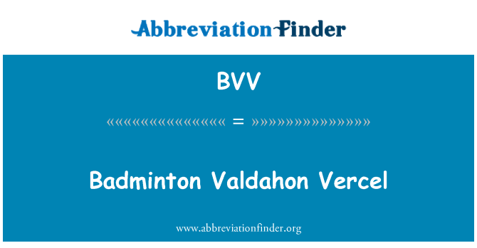 BVV: Badminton Valdahon Vercel