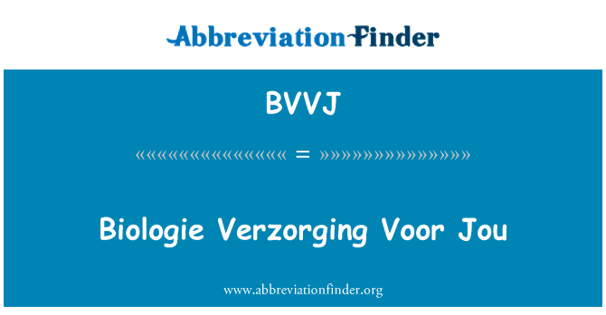 BVVJ: Biologie Verzorging Voor התייחסתי