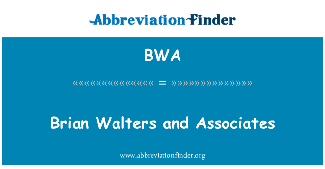 BWA: Brian Walters u assoċjati