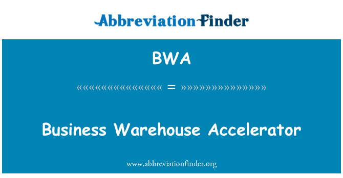 BWA: Business Warehouse Accelerator