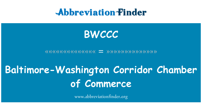 BWCCC: Corredor de Baltimore-Washington a câmara de comércio