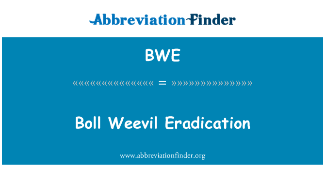 BWE: Boll Weevil uitroeiing