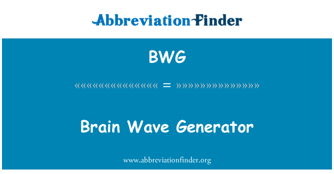 BWG: Generadur tonnau ymennydd