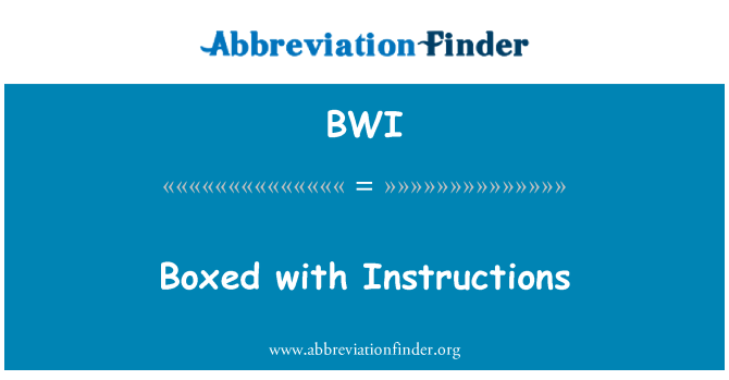 BWI: In scatola con istruzioni