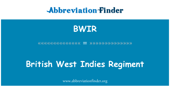 BWIR: Britská západní Indie regimentu