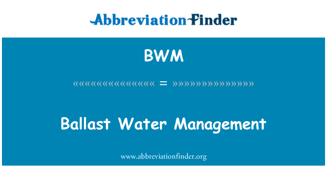 BWM: Gestion de l'eau de ballast