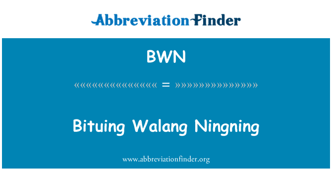 BWN: Bituing Walang 宁宁