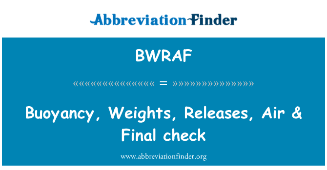 BWRAF: الاختيار الطفو، الأوزان، النشرات، الهواء آند النهائي